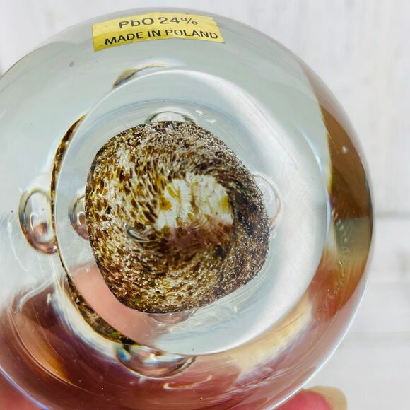 Beautifully Crafted Glass Paperweight Large Controlled Bubbles Made in Poland - Picture 6 of 10